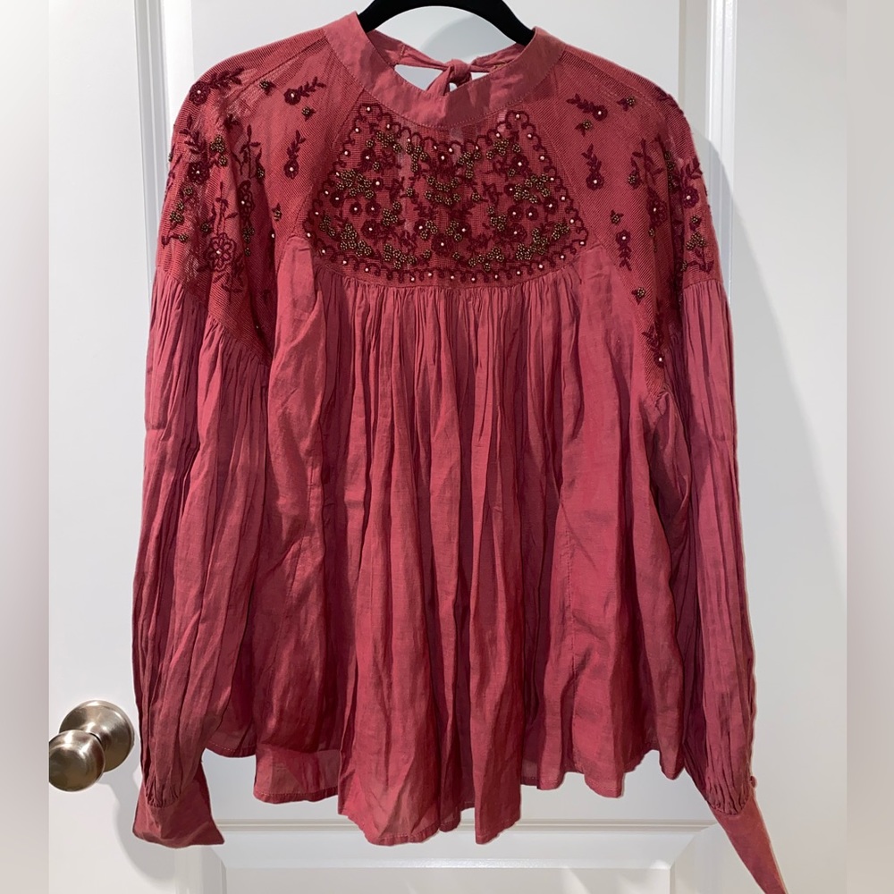 FREE PEOPLE Embellished Blouse, size XS